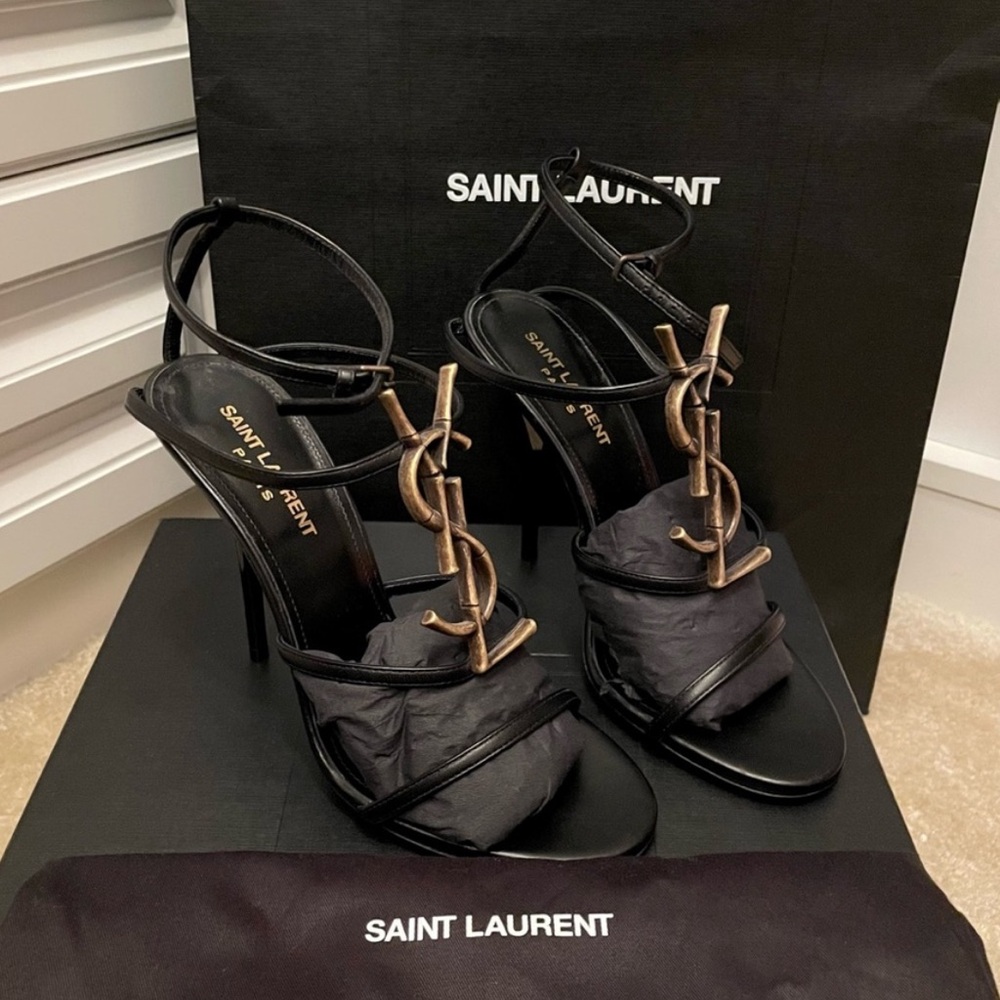 YSL Logo Women's Cassandra Heeled Sandals brand new with box, tag and dust bag!